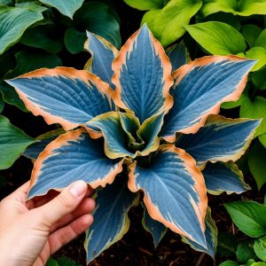 Хоста Океан Вью купить по цене от 960р. в интернет-магазине «Посадика» с доставкой почтой в в Лангепасе и по всей России – [изображение №1].