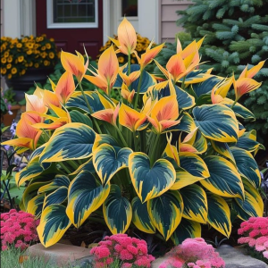 Хоста Флейм Данс купить по цене от 650р. в интернет-магазине «Посадика» с доставкой почтой в в Лангепасе и по всей России – [изображение №1].